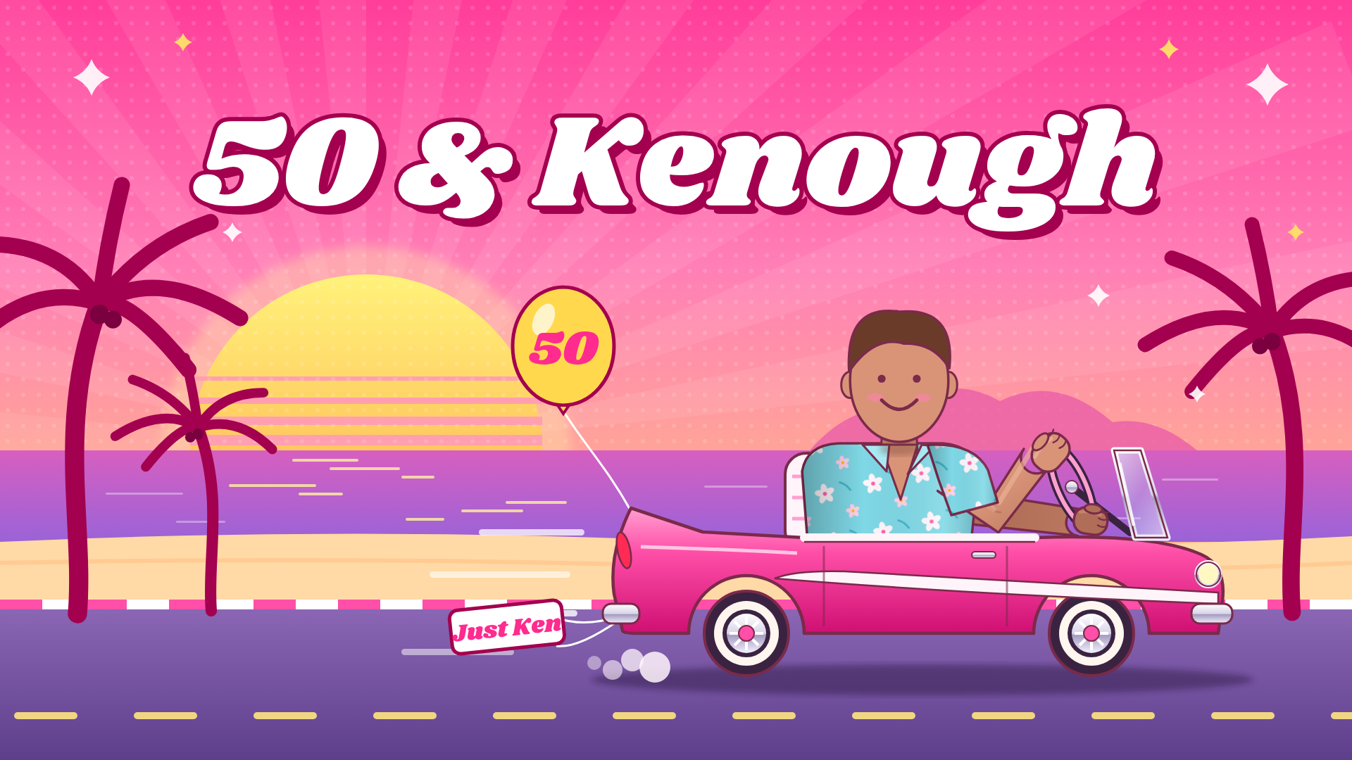 The ending card: Kenough! Cartoon face for this post.