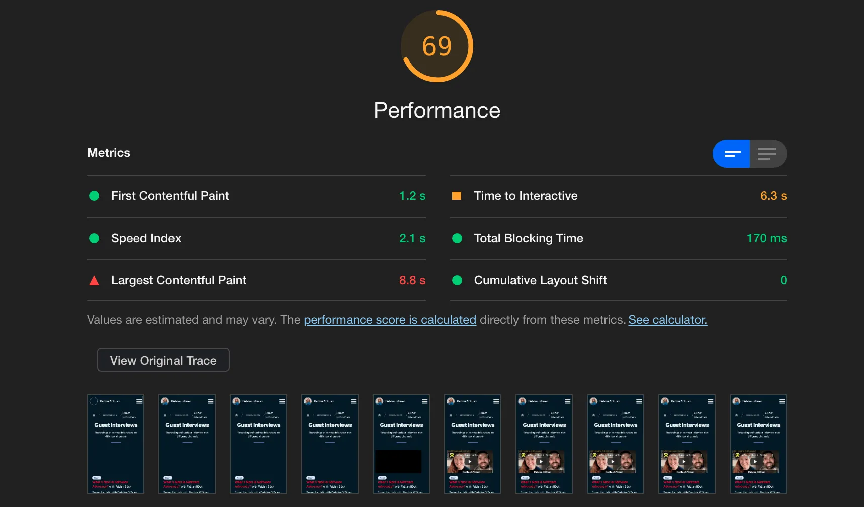 lighthouse test scores