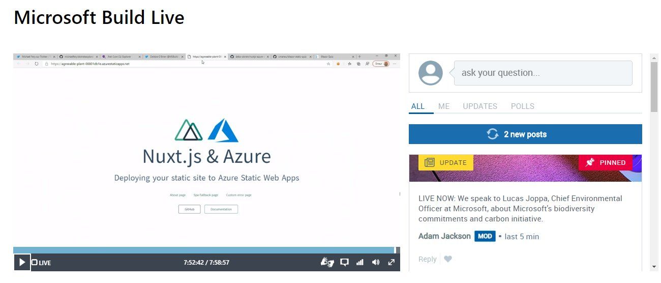 nuxtjs site on azure static web apps